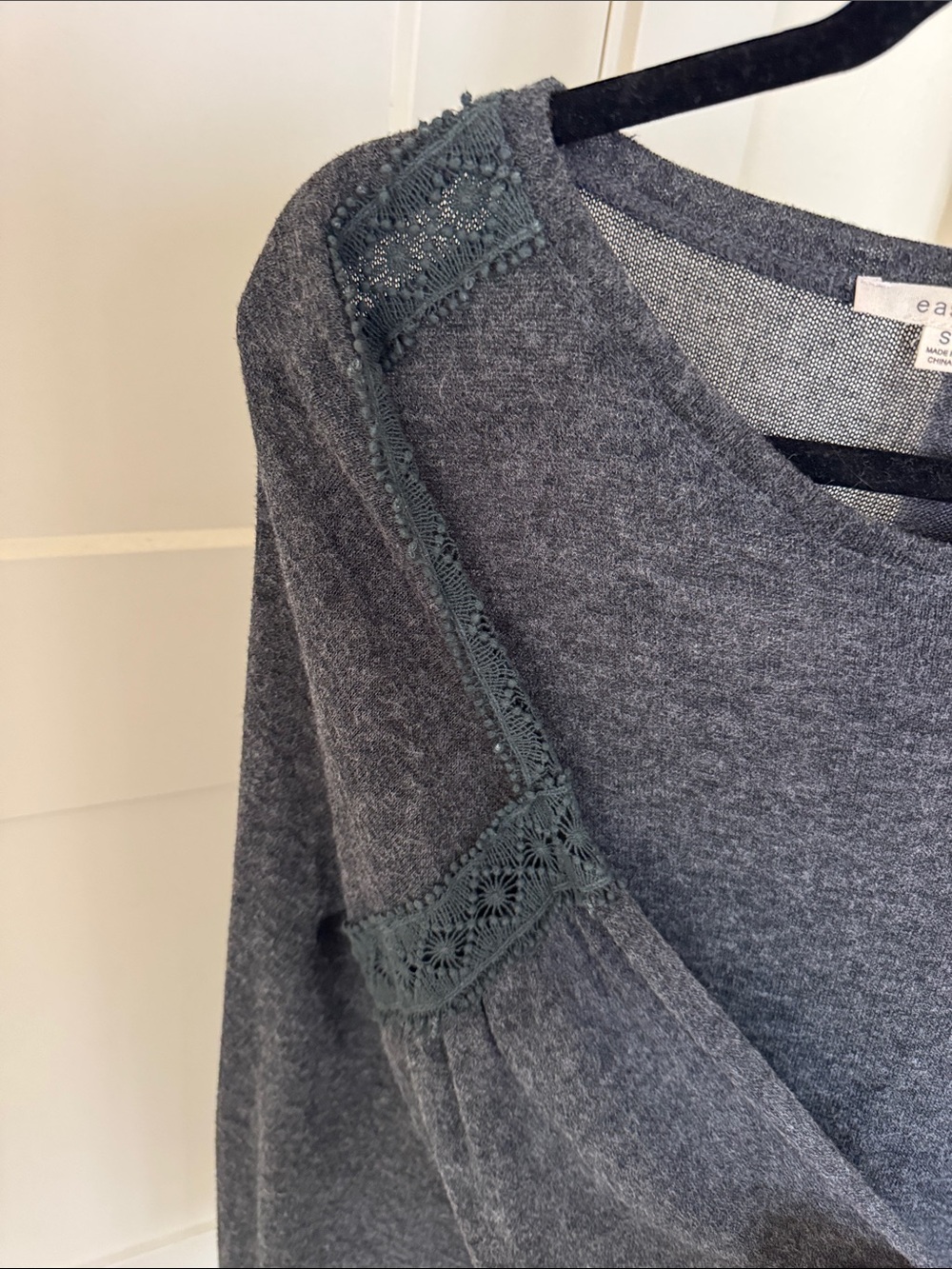 Grey Sweater Dress with BoHo Bubble Sleeves | Size S